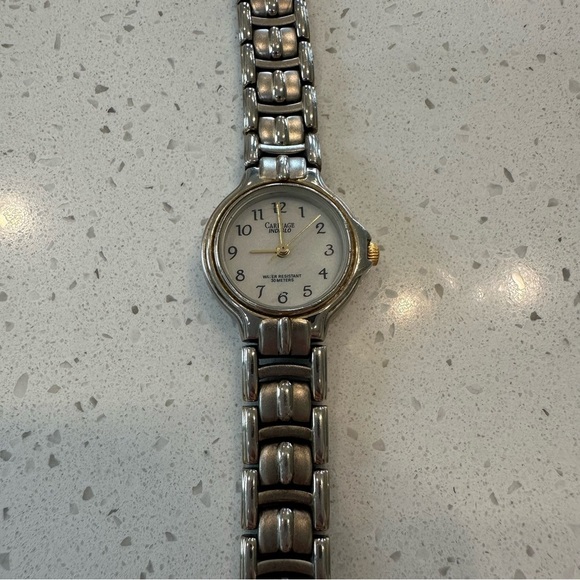 Timex Carriage Indiglo Water Resistant Silver Watch with White Face - Picture 3 of 6